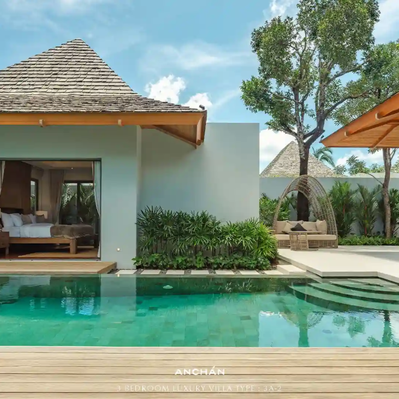 Anchan Sunscape Thep Krasattri pool courtyard with lounge daybed