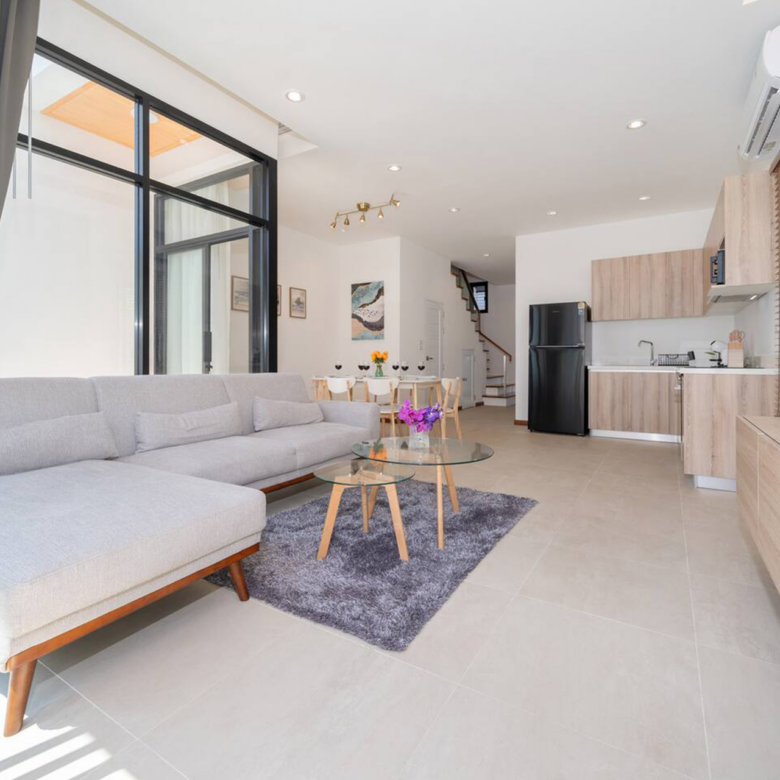 Goldena Twin Kamala open-plan living dining and kitchen layout