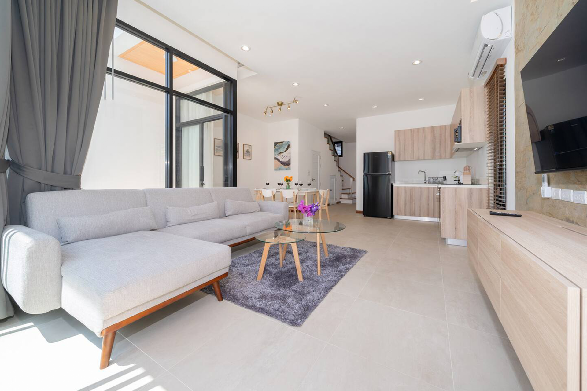 Goldena Twin Kamala open-plan living dining and kitchen layout