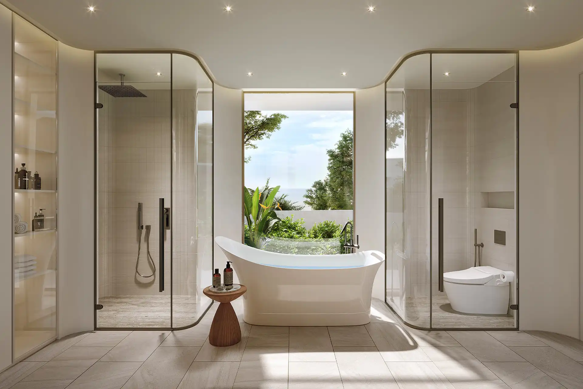 Isla Kata Sea View Villa spa bathroom with freestanding tub and garden
