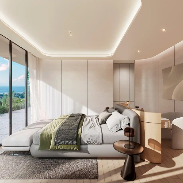 Isla Kata Sea View Villa bedroom with soft daylight and terrace view