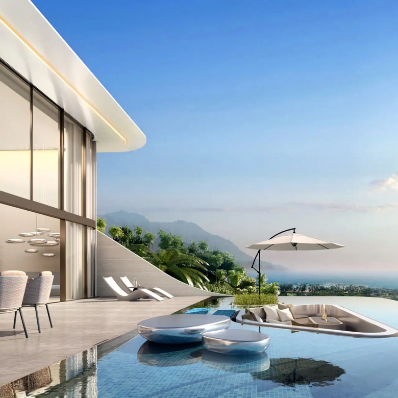 Isla Kata Sea View Villa pool terrace with panoramic sea view