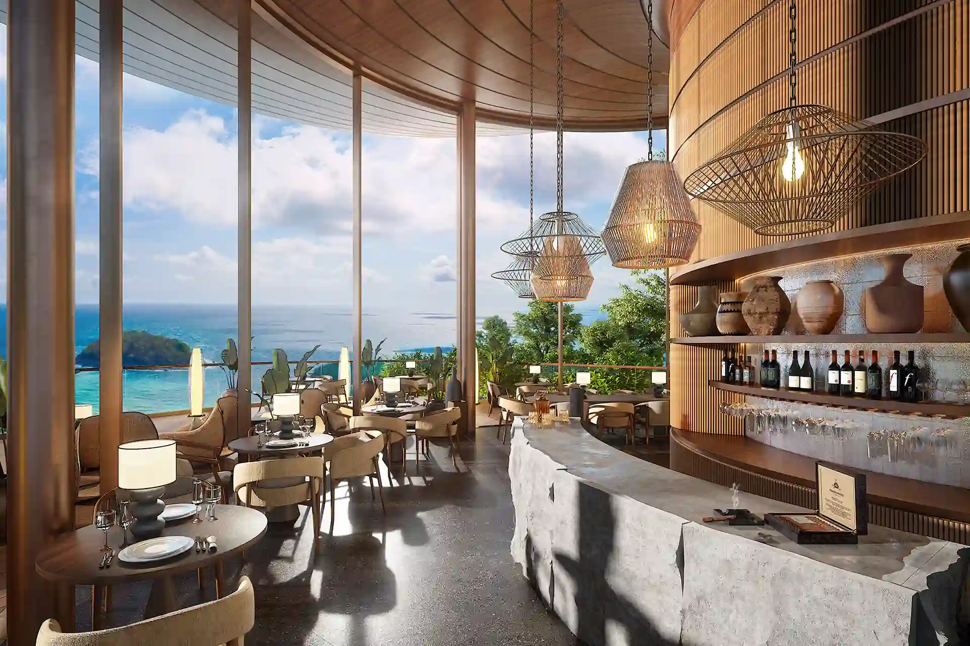 Isla Kata Sea View Villa sea-view restaurant bar interior