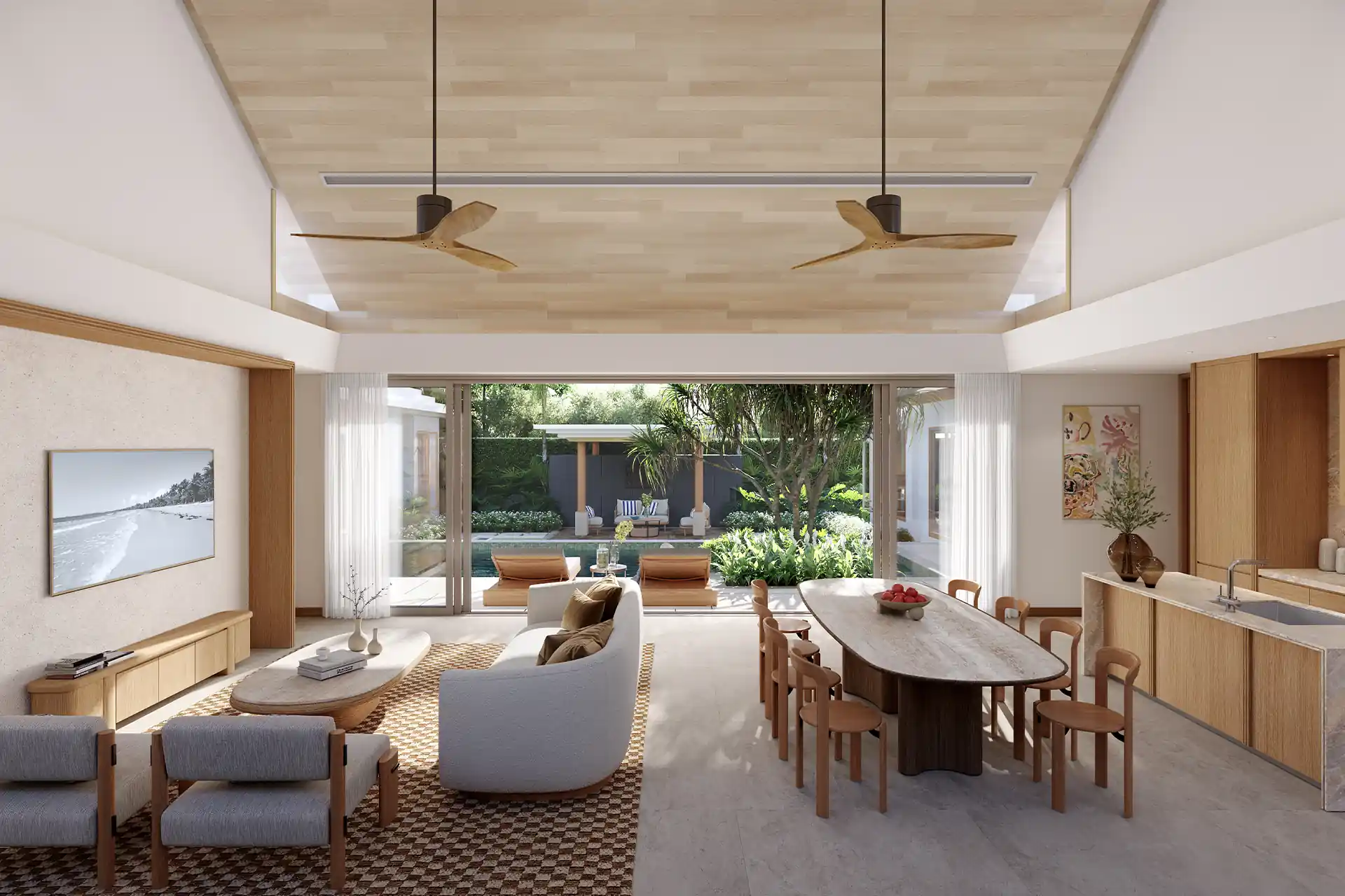 The Tales Story One Bangjo open-plan living facing the pool
