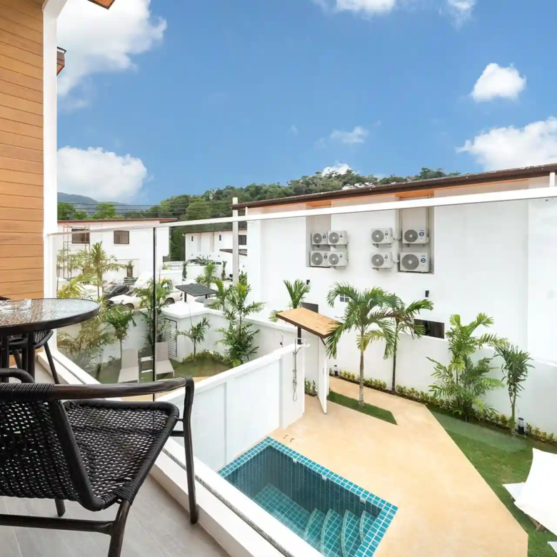 Goldena City Gems Kamala balcony view overlooking pool courtyard