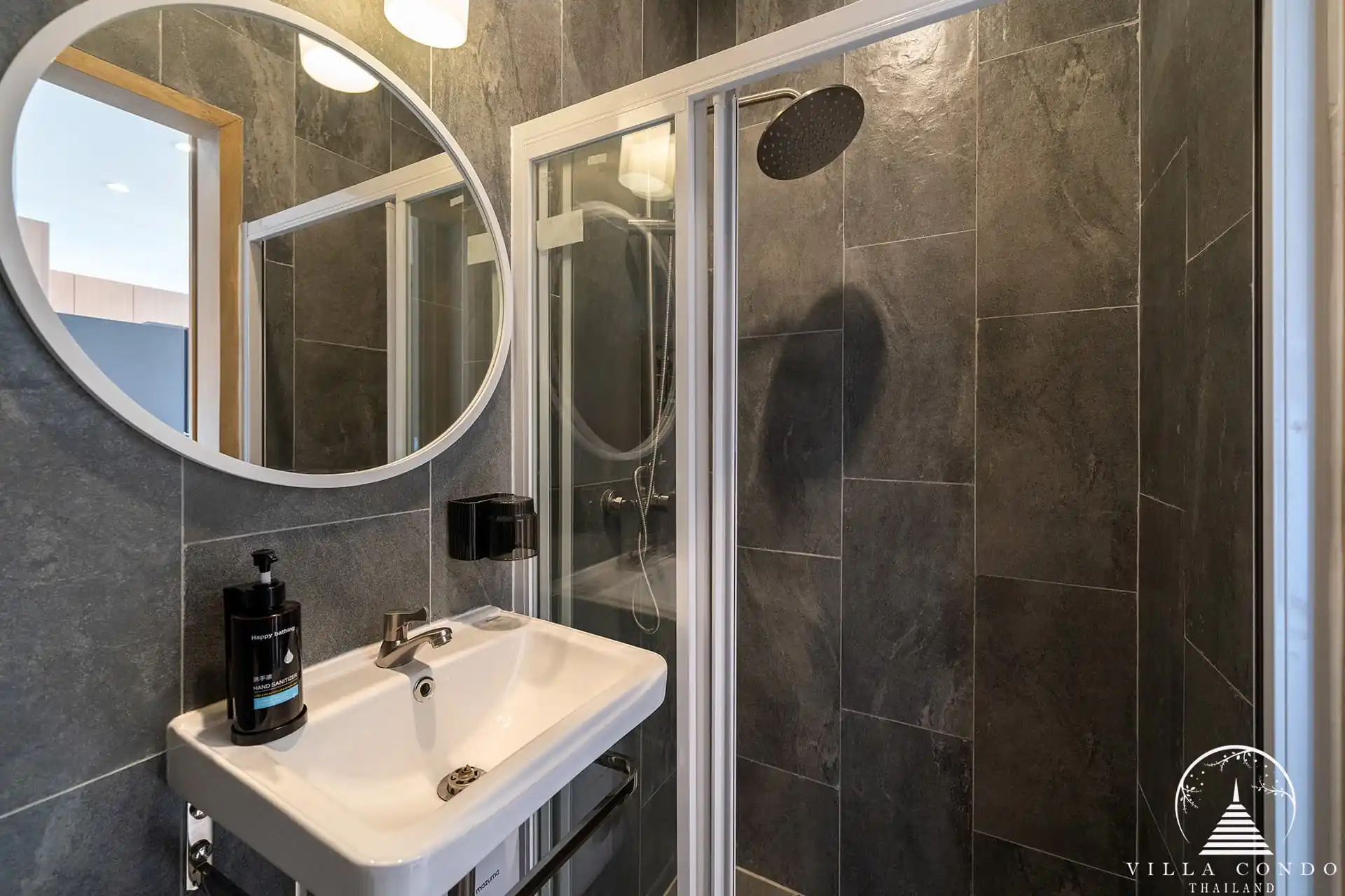 Goldena City Gems Kamala compact bathroom with sink and shower