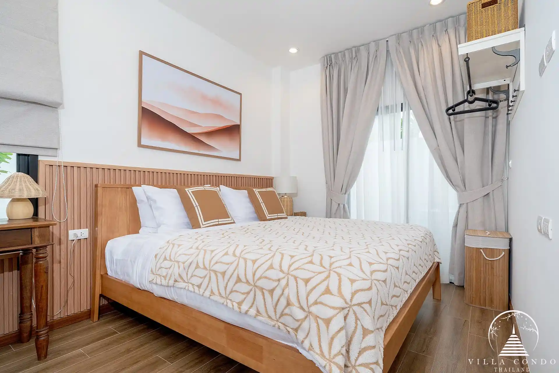 Goldena City Gems Kamala bedroom side angle with soft curtains