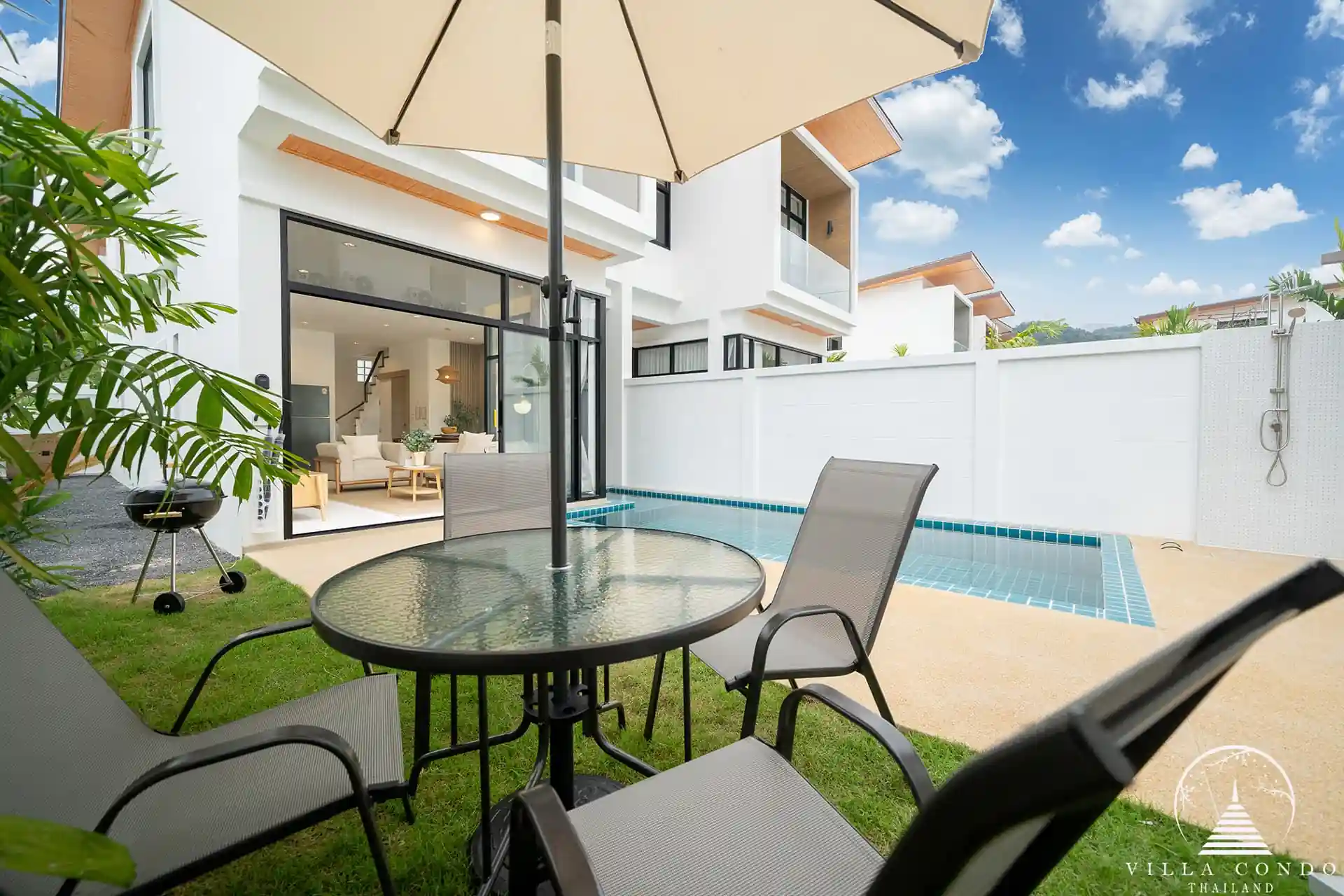 Goldena City Gems Kamala outdoor dining set beside private pool