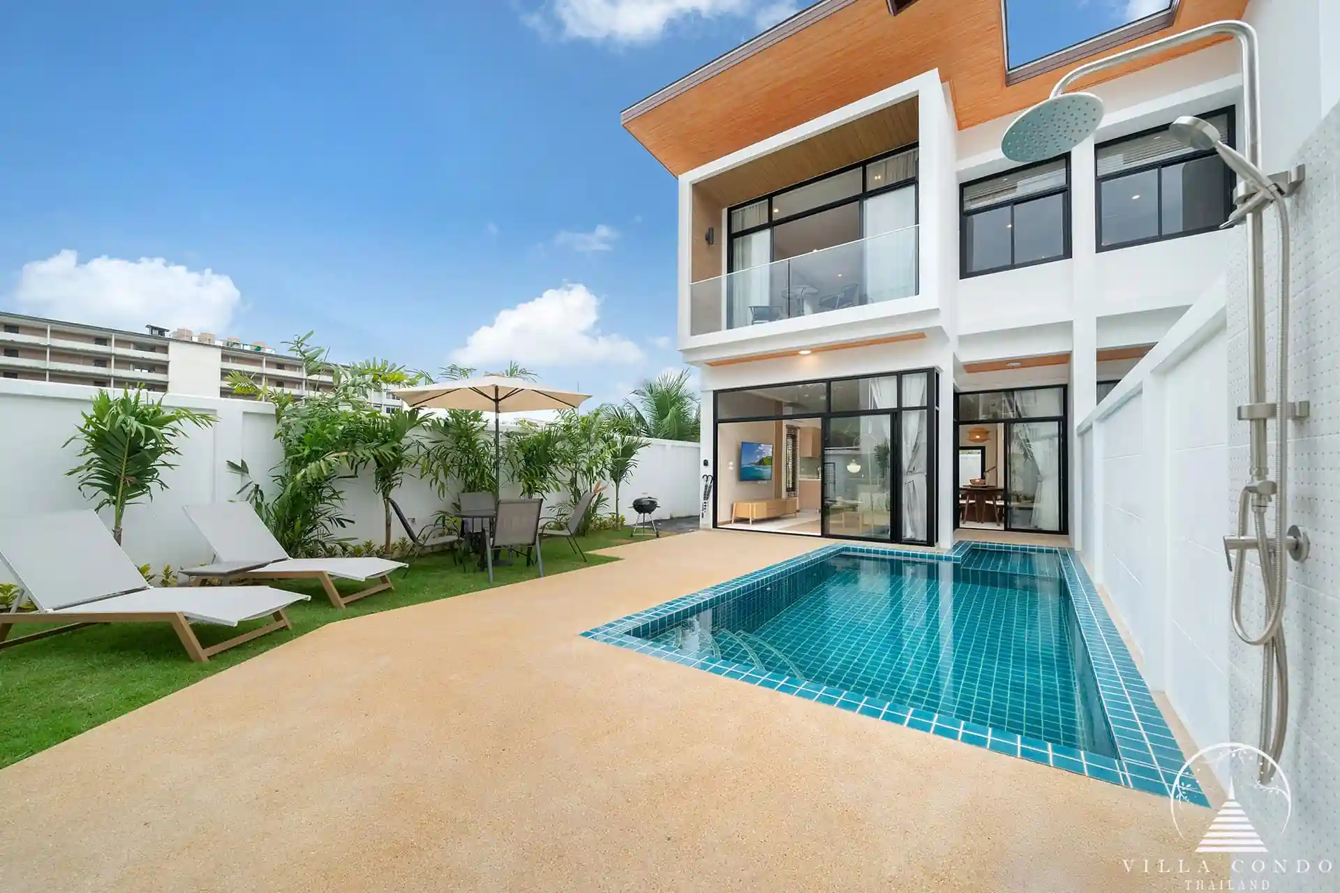 Goldena City Gems Kamala poolside sunbeds and modern patio