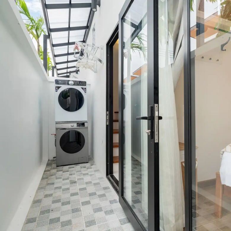 Goldena City Gems Kamala outdoor service yard with laundry zone