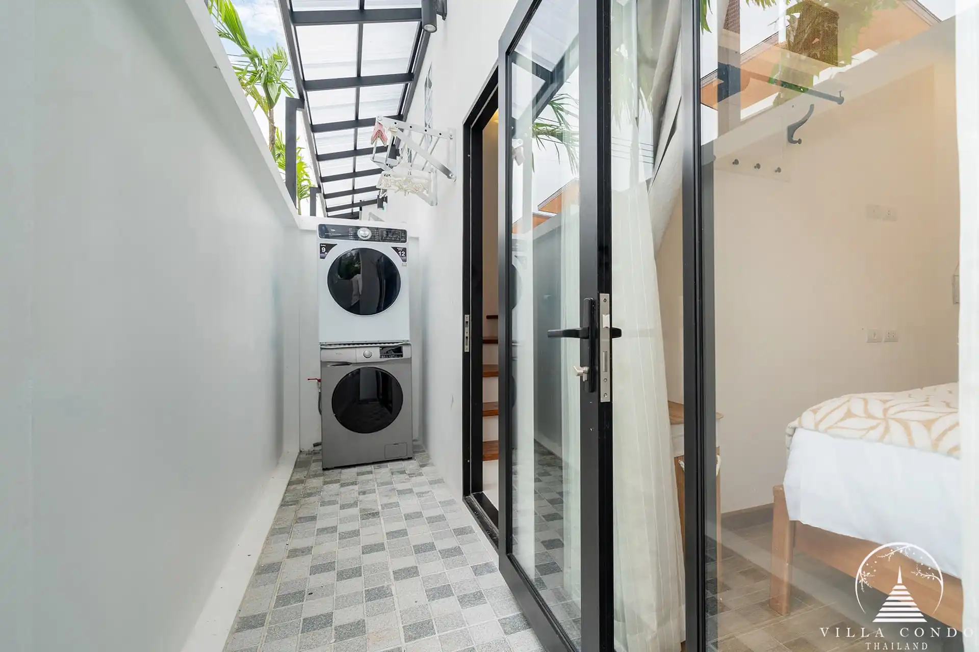 Goldena City Gems Kamala outdoor service yard with laundry zone